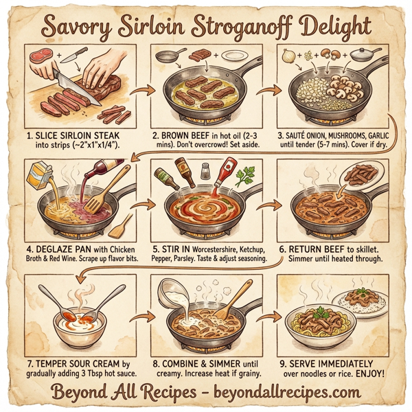 Savory Sirloin Stroganoff Delight instructions