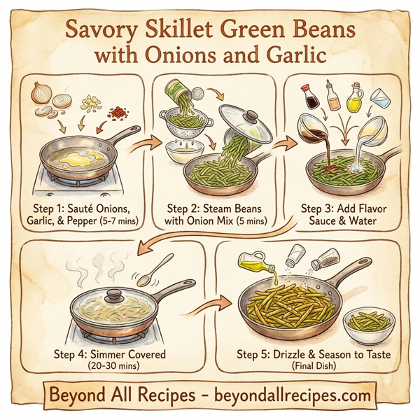 Savory Skillet Green Beans with Onions and Garlic instructions