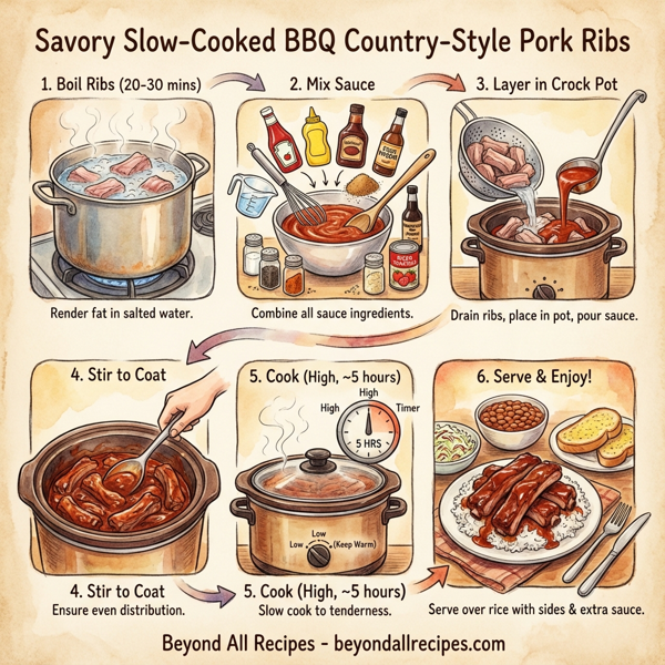 Savory Slow-Cooked BBQ Country-Style Pork Ribs instructions