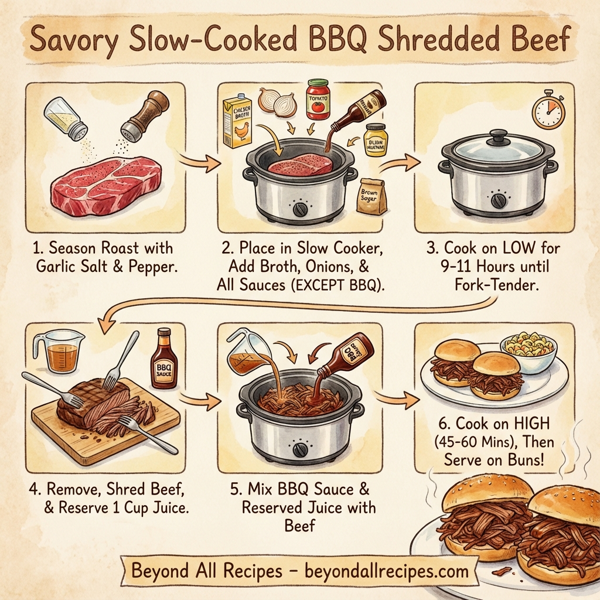 Savory Slow-Cooked BBQ Shredded Beef instructions