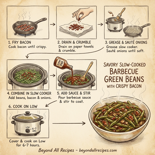 Savory Slow-Cooked Barbecue Green Beans with Crispy Bacon instructions