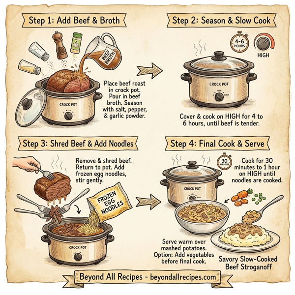 Savory Slow-Cooked Beef Stroganoff instructions