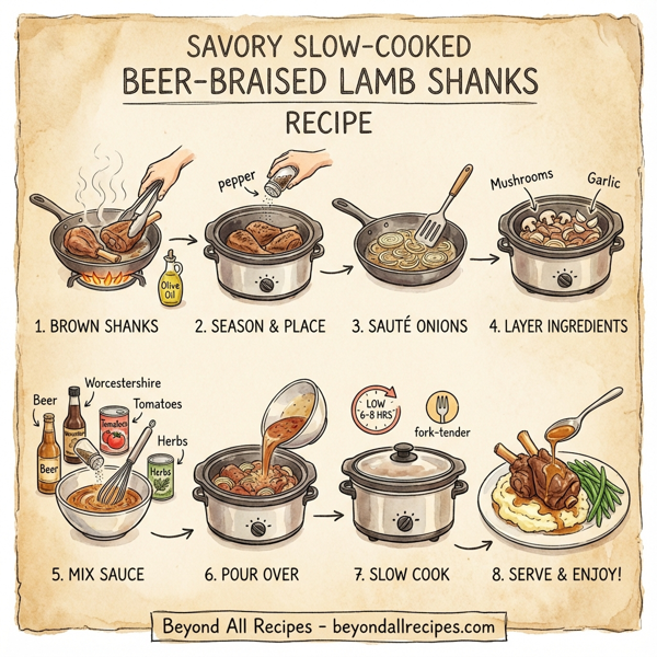 Savory Slow-Cooked Beer-Braised Lamb Shanks instructions