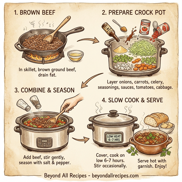 Savory Slow-Cooked Cabbage Beef Delight instructions