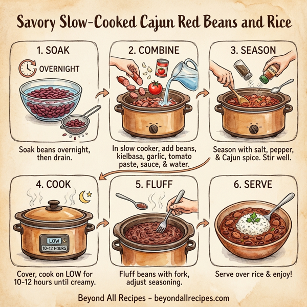 Savory Slow-Cooked Cajun Red Beans and Rice instructions