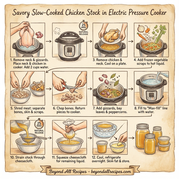 Savory Slow-Cooked Chicken Stock in Electric Pressure Cooker instructions