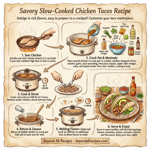 Savory Slow-Cooked Chicken Tacos instructions