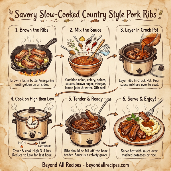 Savory Slow-Cooked Country Style Pork Ribs instructions