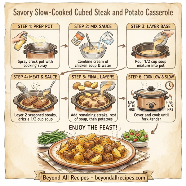 Savory Slow-Cooked Cubed Steak and Potato Casserole instructions