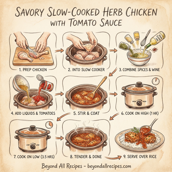 Savory Slow-Cooked Herb Chicken with Tomato Sauce instructions