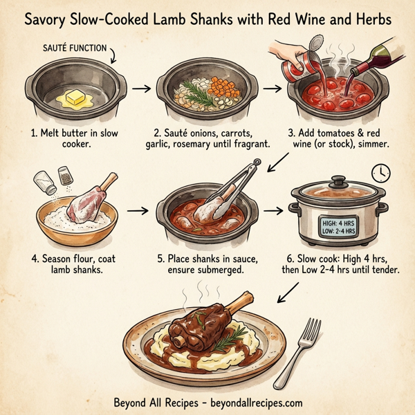 Savory Slow-Cooked Lamb Shanks with Red Wine and Herbs instructions