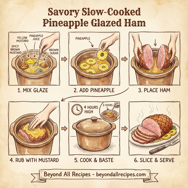 Savory Slow-Cooked Pineapple Glazed Ham instructions