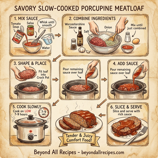 Savory Slow-Cooked Porcupine Meatloaf instructions