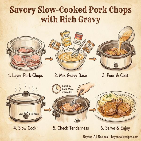 Savory Slow-Cooked Pork Chops with Rich Gravy instructions