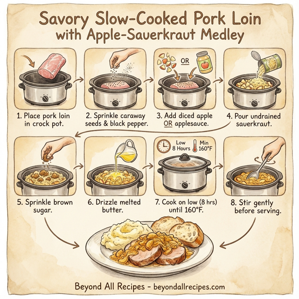 Savory Slow-Cooked Pork Loin with Apple-Sauerkraut Medley instructions