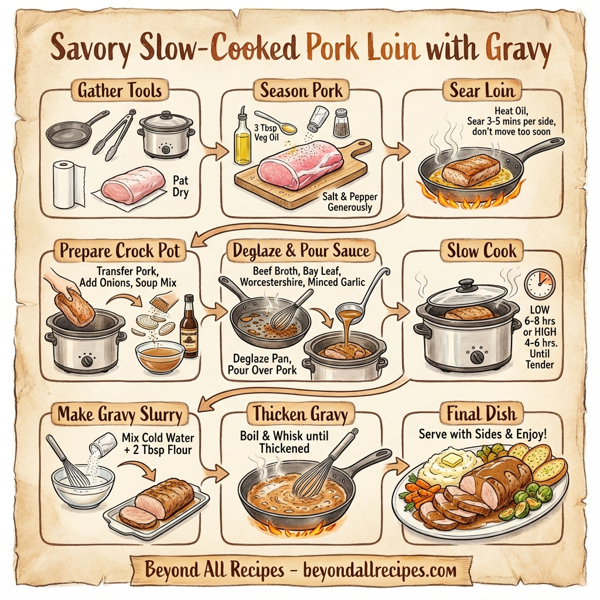 Savory Slow-Cooked Pork Loin with Gravy instructions
