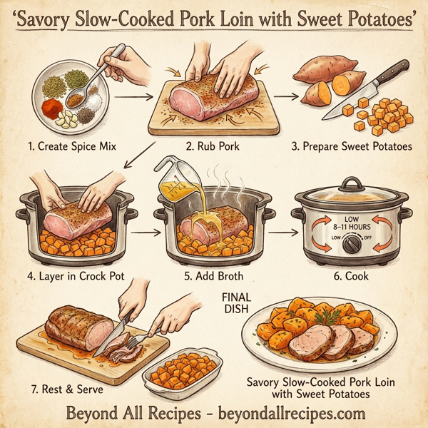 Savory Slow-Cooked Pork Loin with Sweet Potatoes instructions