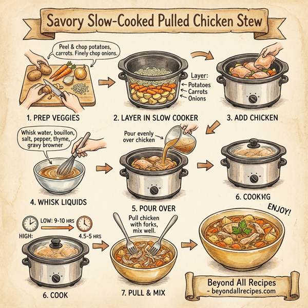 Savory Slow-Cooked Pulled Chicken Stew instructions