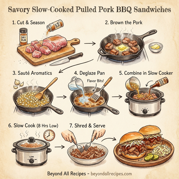 Savory Slow-Cooked Pulled Pork BBQ Sandwiches instructions