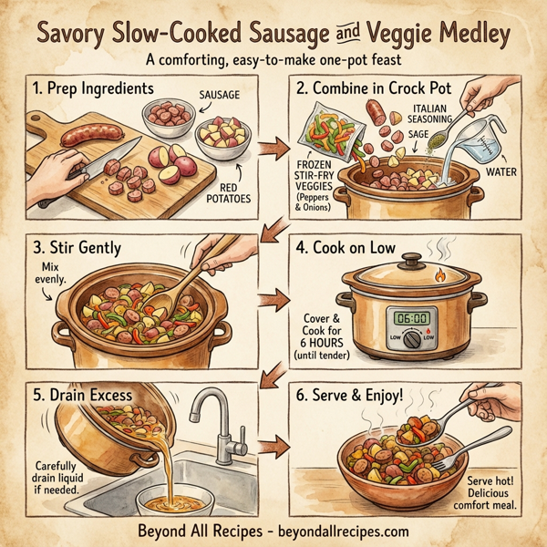 Savory Slow-Cooked Sausage and Veggie Medley instructions
