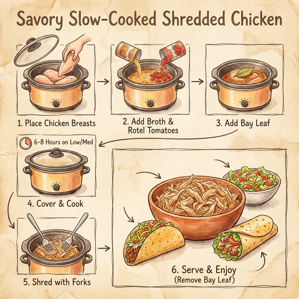 Savory Slow-Cooked Shredded Chicken instructions