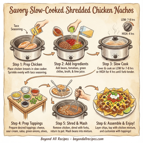 Savory Slow-Cooked Shredded Chicken Nachos instructions
