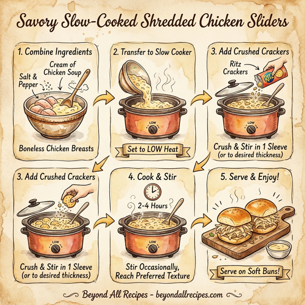Savory Slow-Cooked Shredded Chicken Sliders instructions