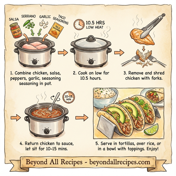Savory Slow-Cooked Shredded Chicken Tacos instructions