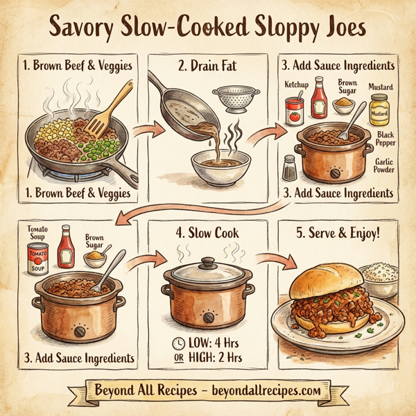 Savory Slow-Cooked Sloppy Joes instructions