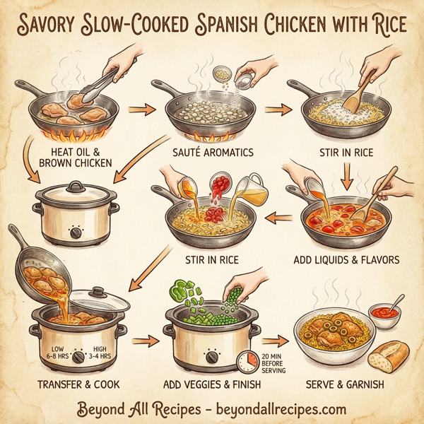 Savory Slow-Cooked Spanish Chicken with Rice instructions
