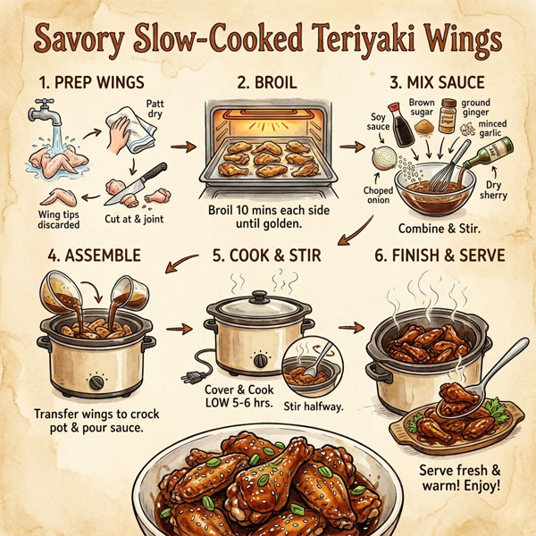 Savory Slow-Cooked Teriyaki Wings instructions
