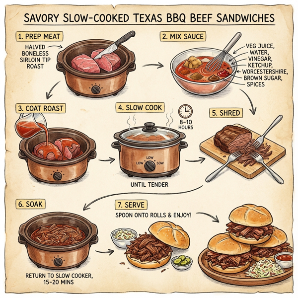 Savory Slow-Cooked Texas BBQ Beef Sandwiches instructions