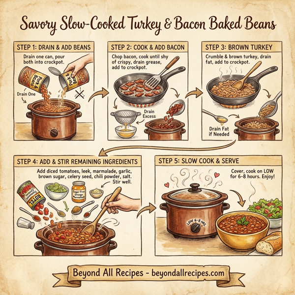Savory Slow-Cooked Turkey & Bacon Baked Beans instructions