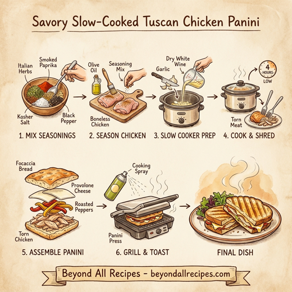 Savory Slow-Cooked Tuscan Chicken Panini instructions