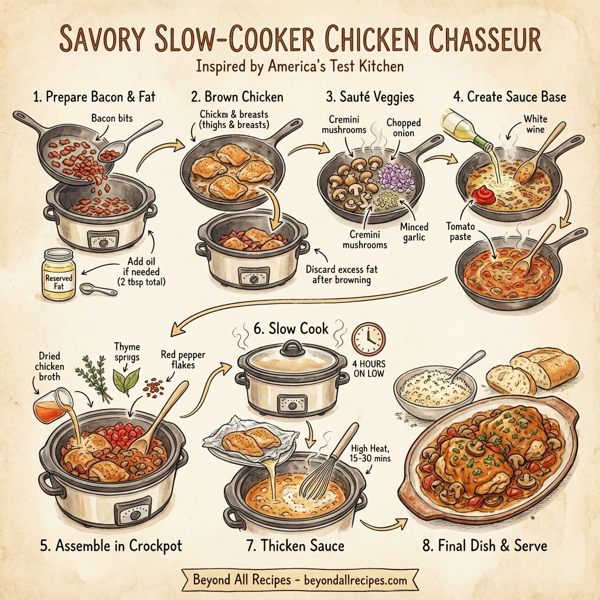 Savory Slow-Cooker Chicken Chasseur instructions