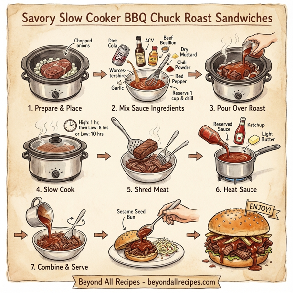 Savory Slow Cooker BBQ Chuck Roast Sandwiches instructions