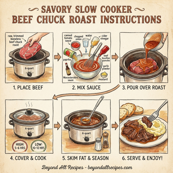 Savory Slow Cooker Beef Chuck Roast instructions