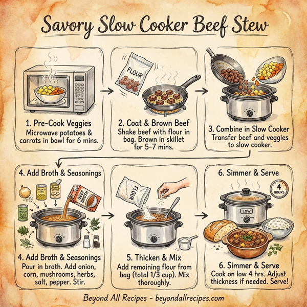 Savory Slow Cooker Beef Stew instructions