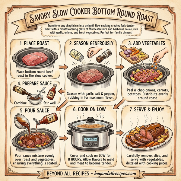 Savory Slow Cooker Bottom Round Roast instructions