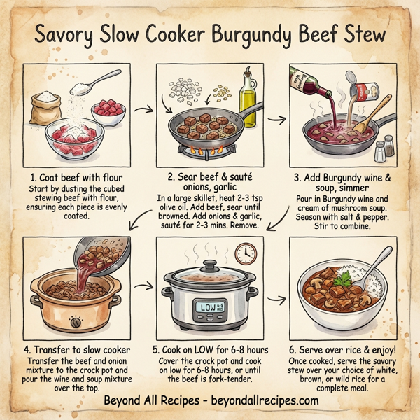 Savory Slow Cooker Burgundy Beef Stew instructions