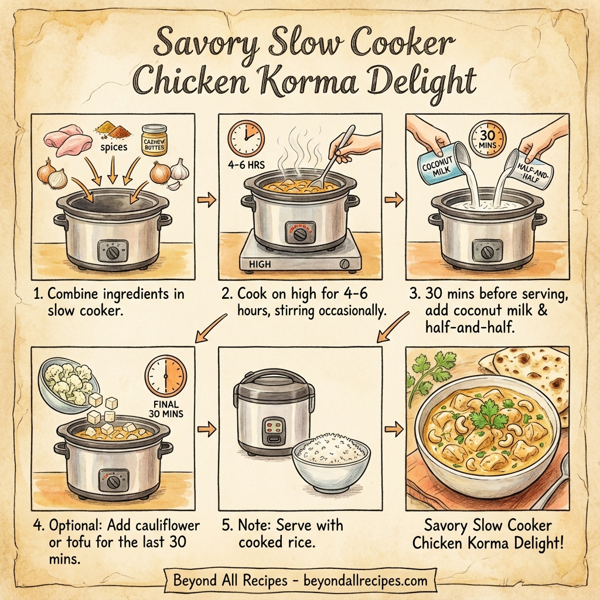 Savory Slow Cooker Chicken Korma Delight instructions