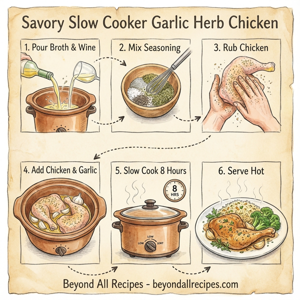 Savory Slow Cooker Garlic Herb Chicken instructions