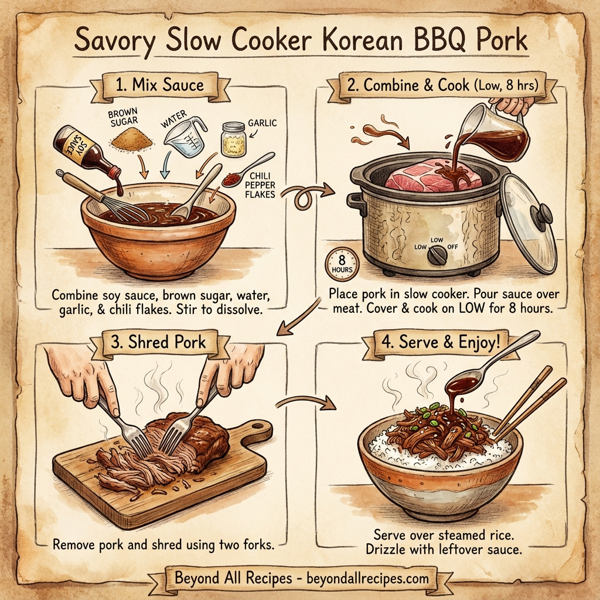 Savory Slow Cooker Korean BBQ Pork instructions