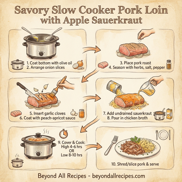 Savory Slow Cooker Pork Loin with Apple Sauerkraut instructions