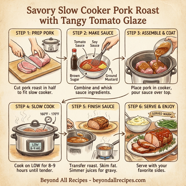 Savory Slow Cooker Pork Roast with Tangy Tomato Glaze instructions