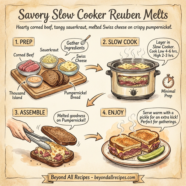 Savory Slow Cooker Reuben Melts instructions