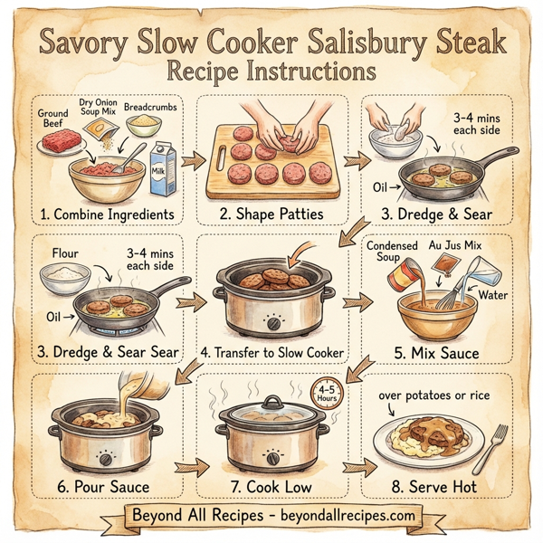 Savory Slow Cooker Salisbury Steak instructions