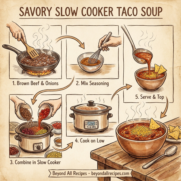 Savory Slow Cooker Taco Soup instructions