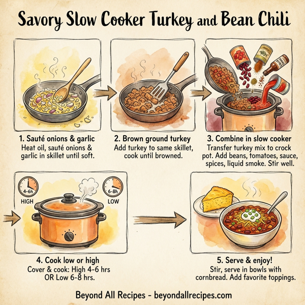 Savory Slow Cooker Turkey and Bean Chili instructions