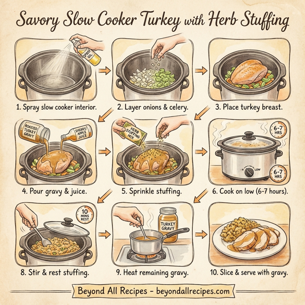 Savory Slow Cooker Turkey with Herb Stuffing instructions